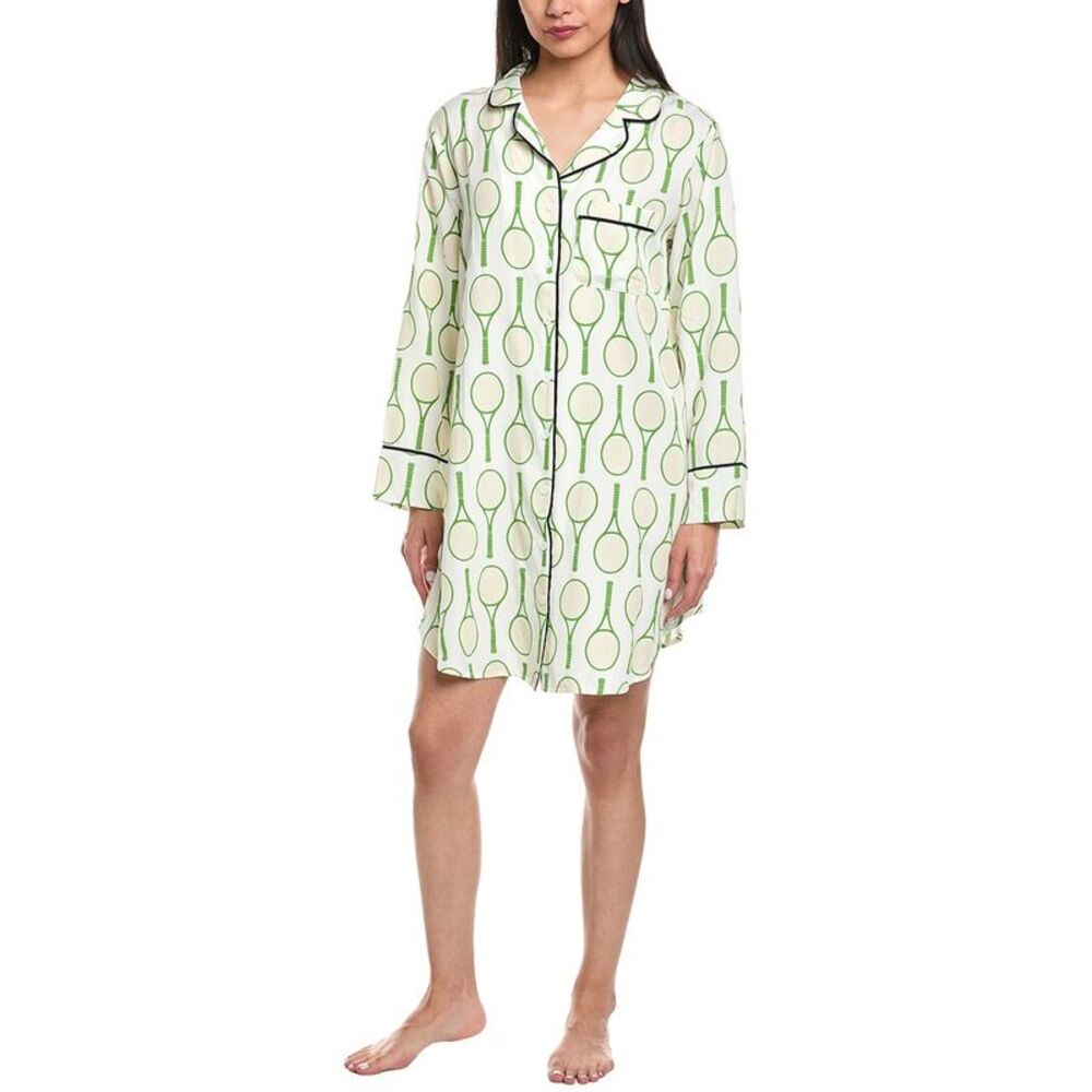 Katie Kime Womens  Tennis Time Sleep Shirt, Green